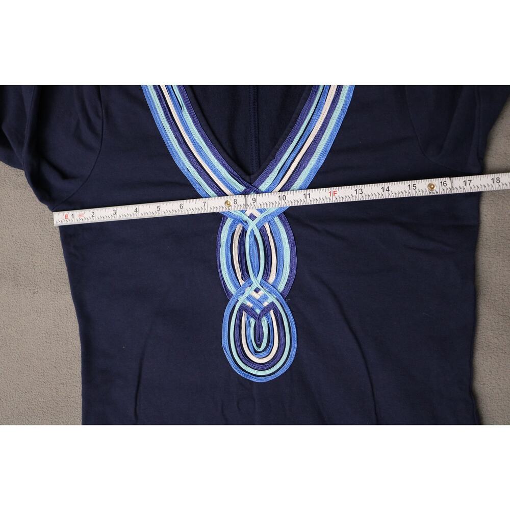 LILLY PULITZER Dress Women Small Navy String Accent Pullover Quarter Sleeve - Picture 10 of 16